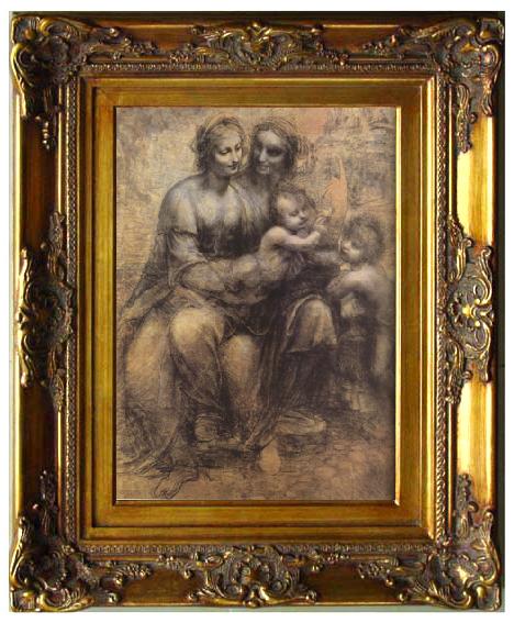 framed  LEONARDO da Vinci Virgin and Child with St Anne and St John the Baptist (mk08), Ta056